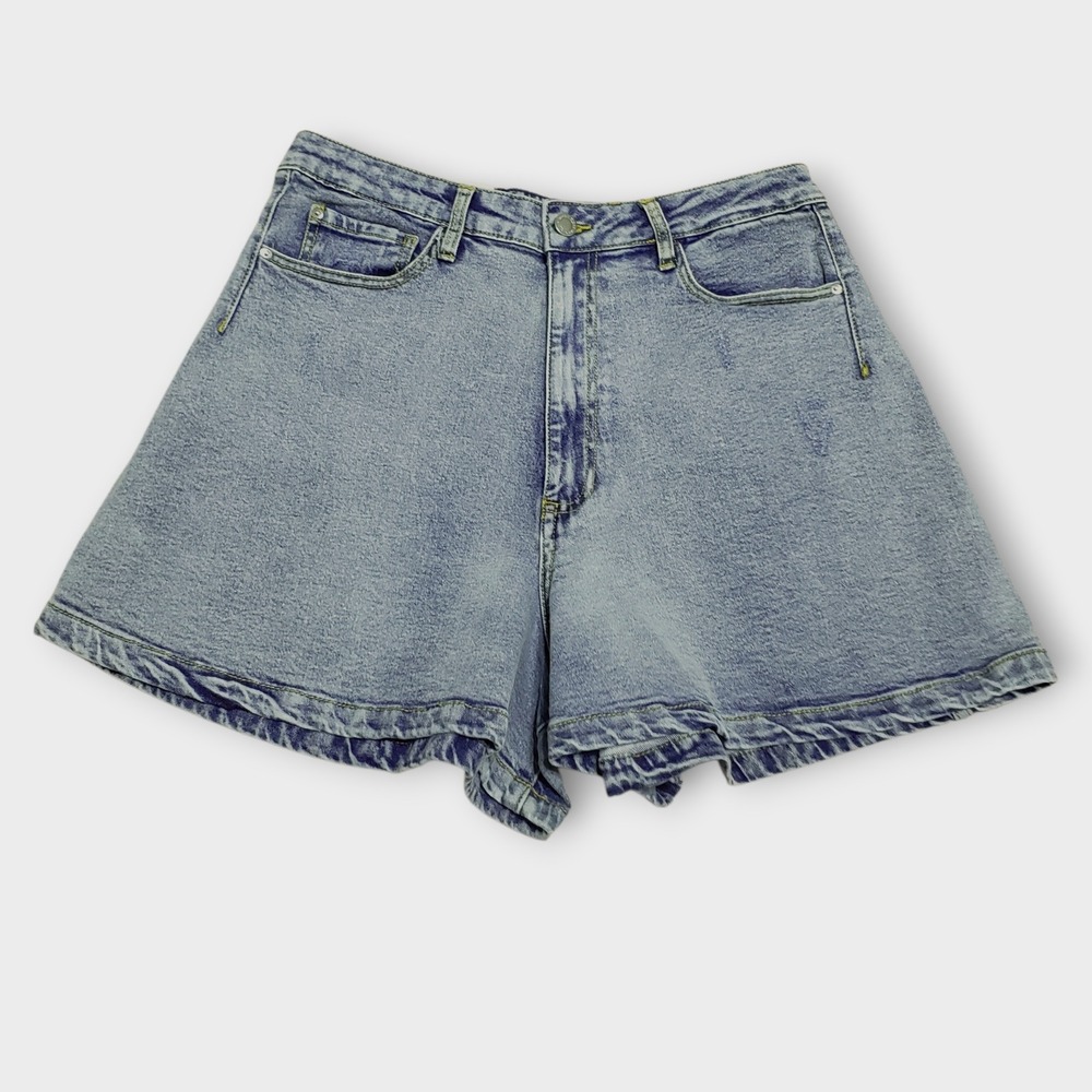NWT WeWoreWhat High Rise Balloon Short Denim Light Vintage Wash Size 28
